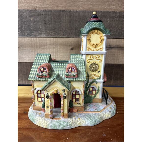 VTG Christmas PartyLite Olde World Village #4 Clock Tower - Picture 3 of 7